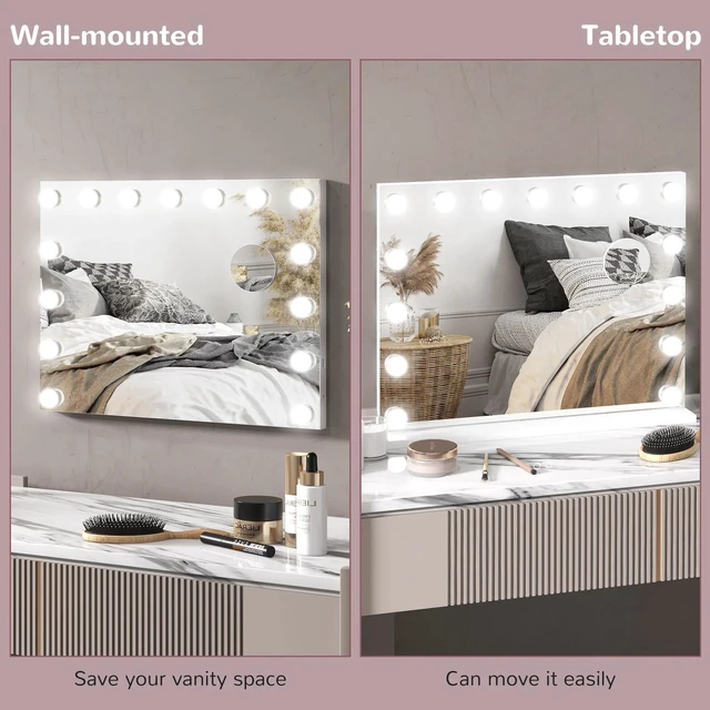 Alt view image 6 of 7 - Hollywood Makeup Mirror with Lights, 22.8" x 18.9" Vanity Mirror