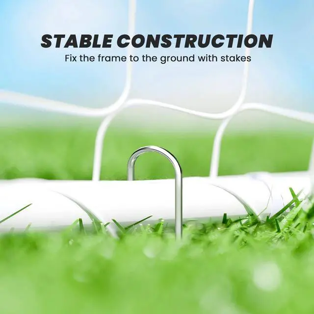Alt view image 5 of 7 - Soozier Soccer Goal for Backyard, Soccer Net, White, 10 x 4 ft