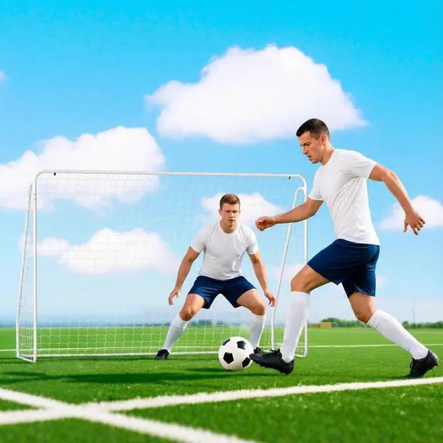 Main image of Soozier Soccer Goal for Backyard, Soccer Net, White, 10 x 4 ft