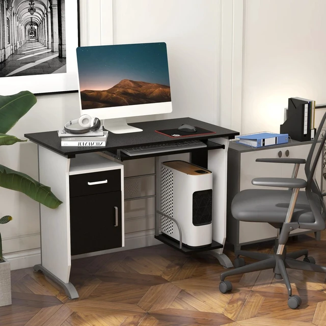 Main image of Computer Desk PC Table Office Furniture w/ Tray CPU Stand