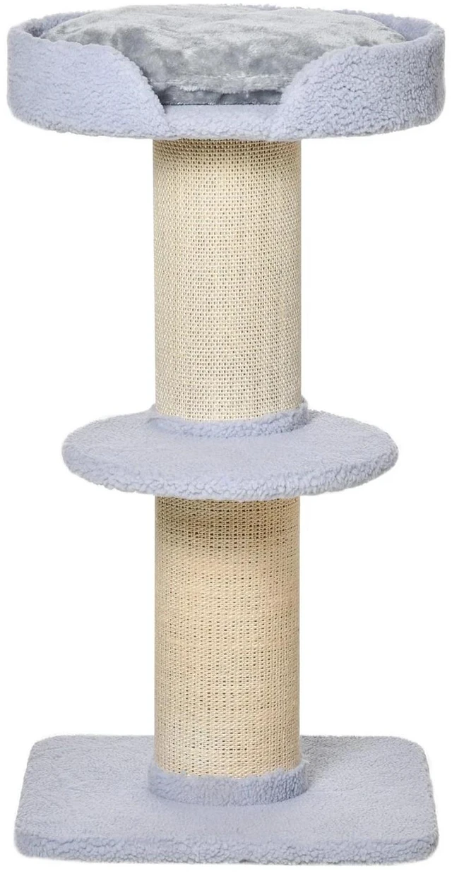 Alt view image 6 of 7 - Cat Tree with Sisal Mat Scratching Post Cat Bed Cushion, Cream White