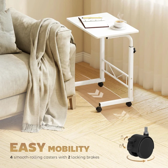 Alt view image 6 of 7 - C-Shaped Mobile Sofa Side Table Home Rolling Laptop Cart for Living Room Bedroom