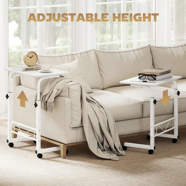 Alt view image 7 of 7 - C-Shaped Mobile Sofa Side Table Home Rolling Laptop Cart for Living Room Bedroom