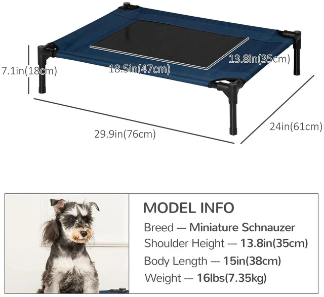 Alt view image 2 of 7 - Elevated Pet Bed Dog Cat Cot Cooling Camping Pet Cozy Lounger Sleeper