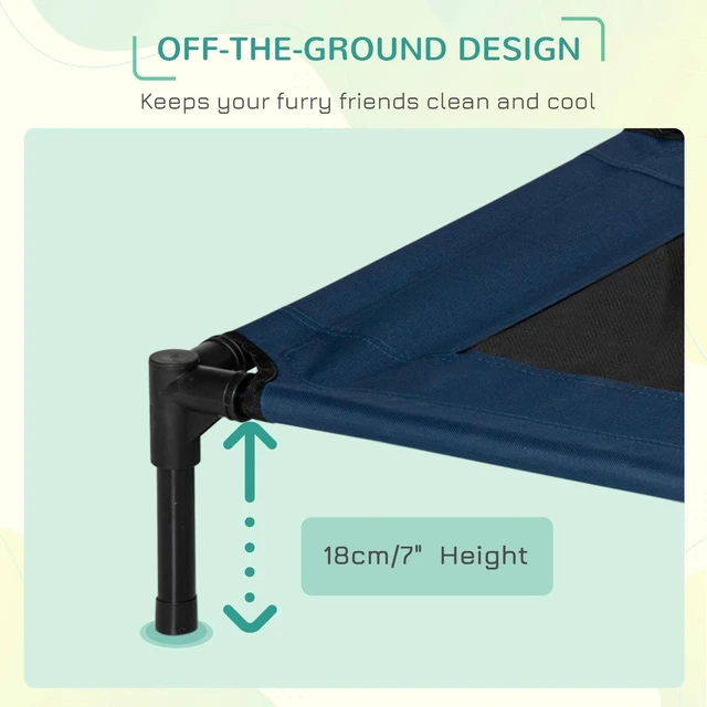 Alt view image 6 of 7 - Elevated Pet Bed Dog Cat Cot Cooling Camping Pet Cozy Lounger Sleeper