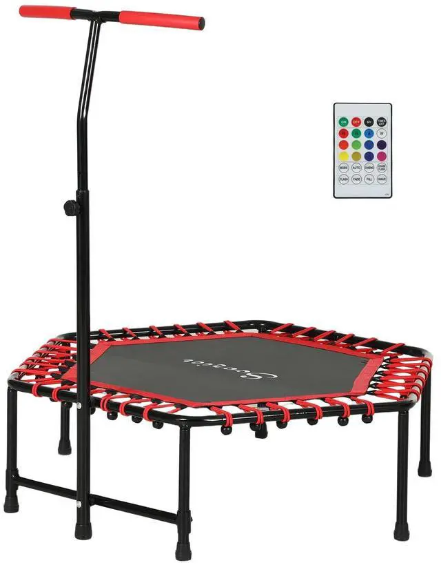 Main image of 45" Rebounder Trampoline with LED Light & Adjustable Handle