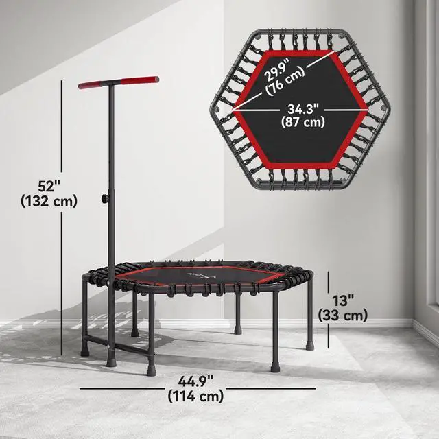 Alt view image 5 of 7 - 45" Rebounder Trampoline with LED Light & Adjustable Handle