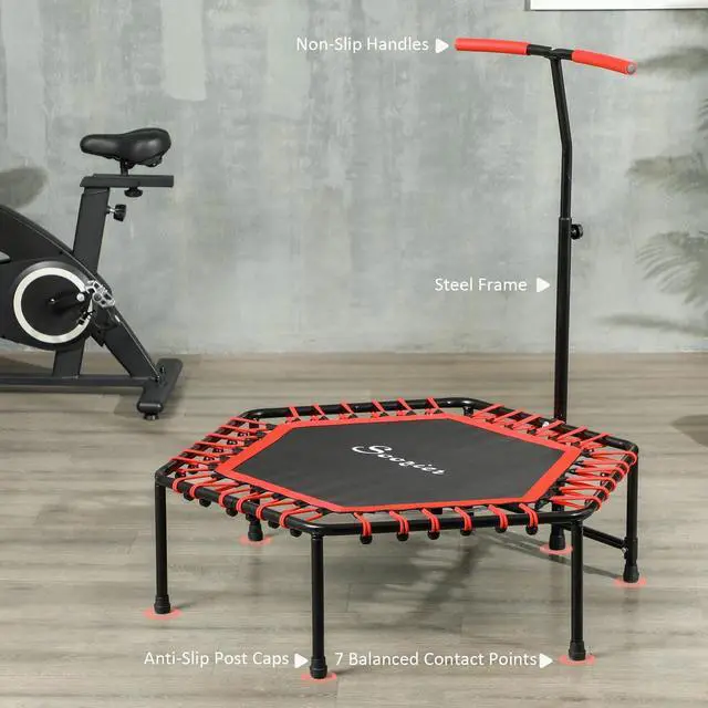 Alt view image 6 of 7 - 45" Rebounder Trampoline with LED Light & Adjustable Handle