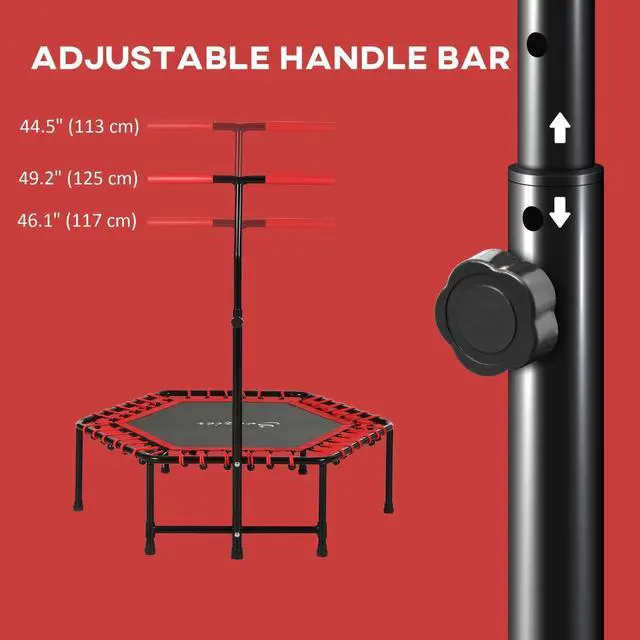 Alt view image 4 of 7 - 45" Rebounder Trampoline with LED Light & Adjustable Handle