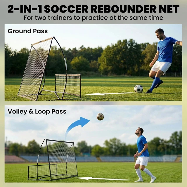 Alt view image 4 of 7 - Soozier 2-in-1 Portable Soccer Rebounder Net, Foldable Bounce Back Net