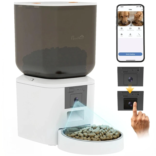 Main image of PawHut Automatic 8L Cat Feeder with Camera, 2.4G WiFi, Smart APP Control