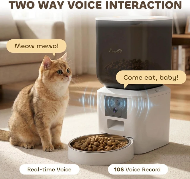 Alt view image 5 of 7 - PawHut Automatic 8L Cat Feeder with Camera, 2.4G WiFi, Smart APP Control
