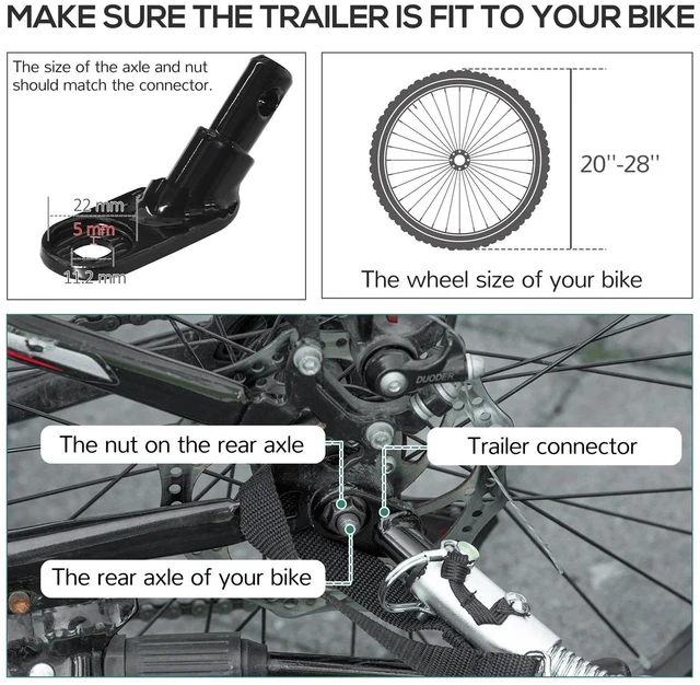 Alt view image 3 of 7 - Bike Cargo Trailer, Foldable Bicycle Trailer, Luggage Wagon w/ Removable Cover