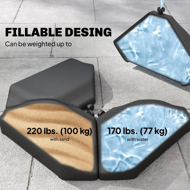 Alt view image 3 of 7 - 4PCs Cantilever Umbrella Base Weights for Offset Banana Parasol