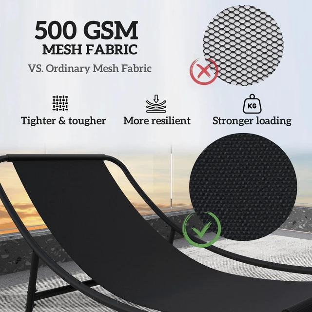 Alt view image 5 of 7 - Outdoor Rocking Chair w/ Cushion, Mesh Patio Chair, Dark Grey