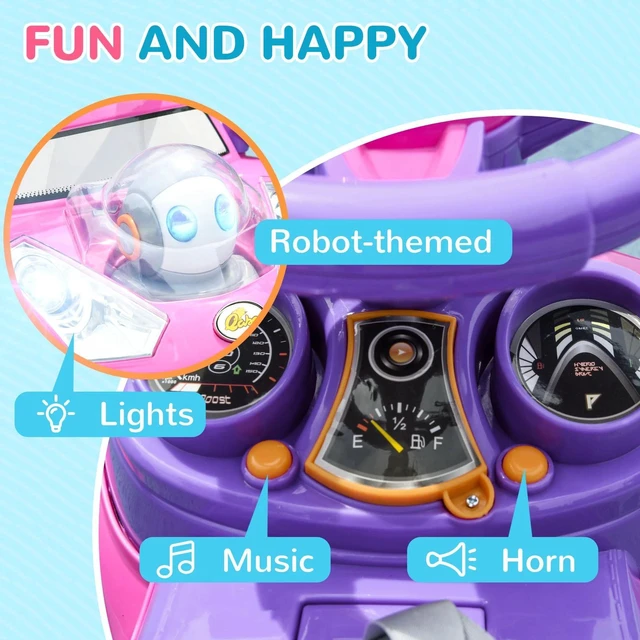 Alt view image 3 of 7 - 3 in 1 Kids Push Car Toddler Sliding Car, Pink