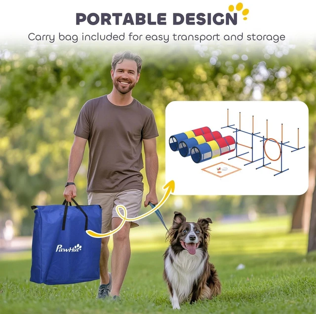 Alt view image 7 of 7 - PawHut Dog Agility Training Equipment, 11-Piece Dog Obstacle Course