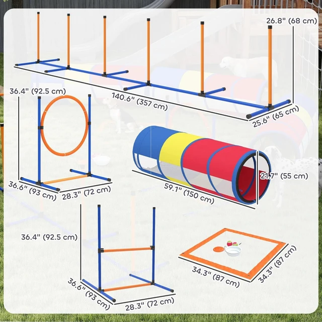 Alt view image 4 of 7 - PawHut Dog Agility Training Equipment, 11-Piece Dog Obstacle Course