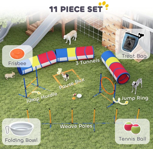 Alt view image 5 of 7 - PawHut Dog Agility Training Equipment, 11-Piece Dog Obstacle Course