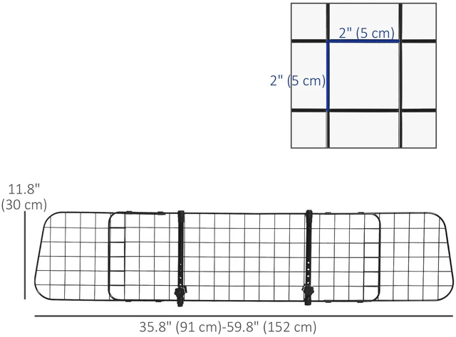 Alt view image 2 of 7 - 36"-57" Adjustable Vehicle Pet Barrier Dog Fence for SUV Vans Trucks