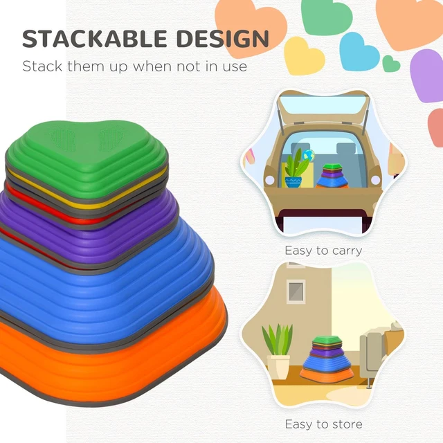Alt view image 5 of 7 - 9PCs Non-Slip Stackable Kids Stepping Stones