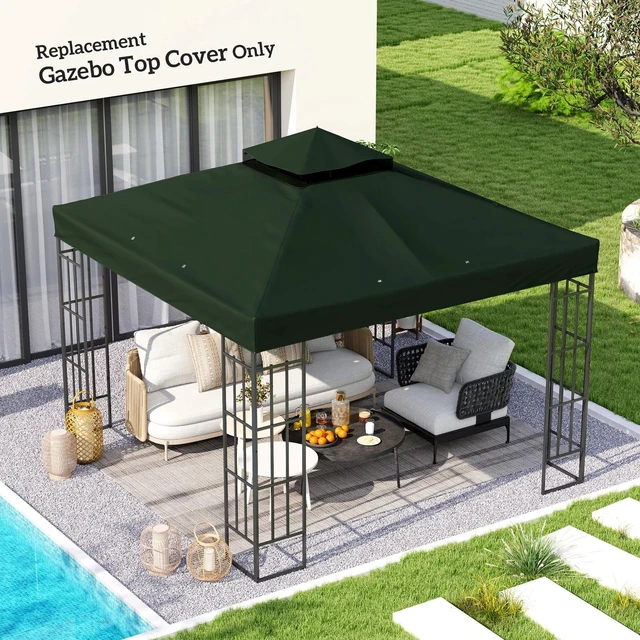 Main image of 10' x 10' Double Tier Gazebo Replacement Cover, Coffee
