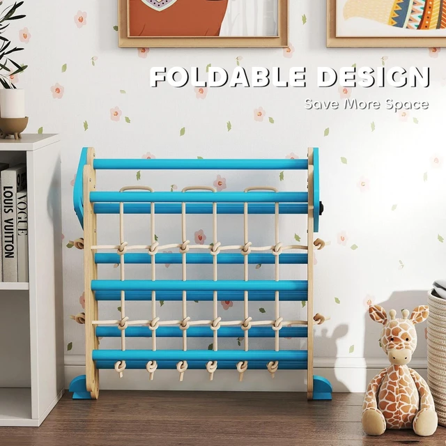 Alt view image 3 of 7 - 8-in-1 Foldable Pikler Triangle Set with Arch, Ramp and Ladder, Blue