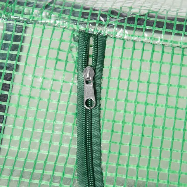 Alt view image 7 of 7 - Portable Mini Tunnel Greenhouse Garden Planting Shed Flower Box 2 Windows Green