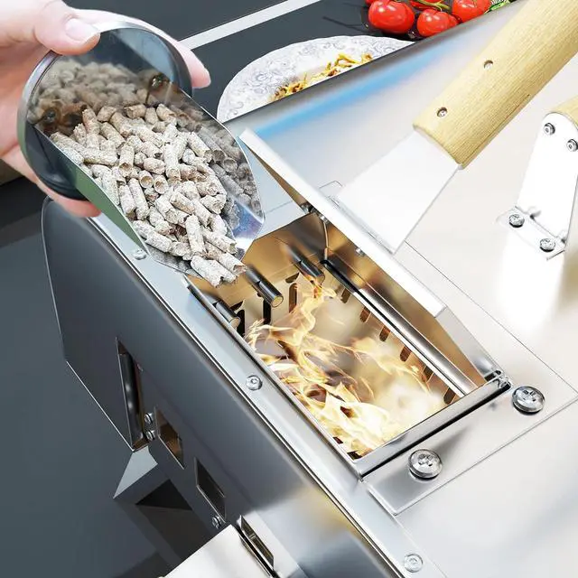 Alt view image 5 of 7 - 12 Inch Outdoor Pizza Oven with Foldable Legs, Portable Wood Pellet Pizza Maker