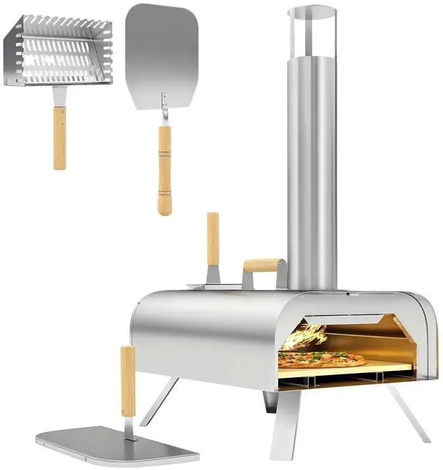 Main image of 12 Inch Outdoor Pizza Oven with Foldable Legs, Portable Wood Pellet Pizza Maker