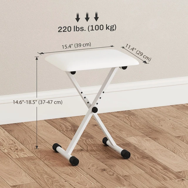 Alt view image 2 of 7 - Adjustable Piano Bench, X-Style Folding Piano Stool