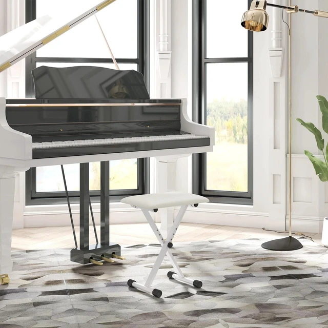 Alt view image 3 of 7 - Adjustable Piano Bench, X-Style Folding Piano Stool