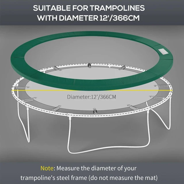 Alt view image 5 of 7 - 8ft Trampoline Pad Spring Safety Replacement Gym Bounce Jump Cover Blue