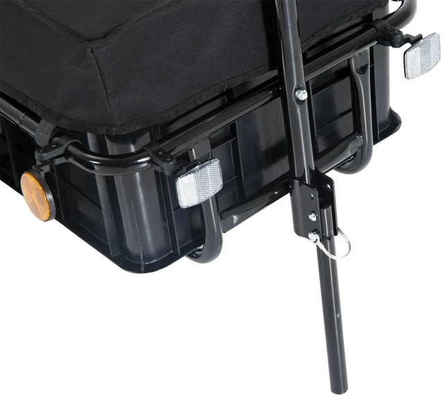 Alt view image 5 of 7 - Multi-Functional Bike Trailer Steel Large Bike Luggage Cart Carrier Black