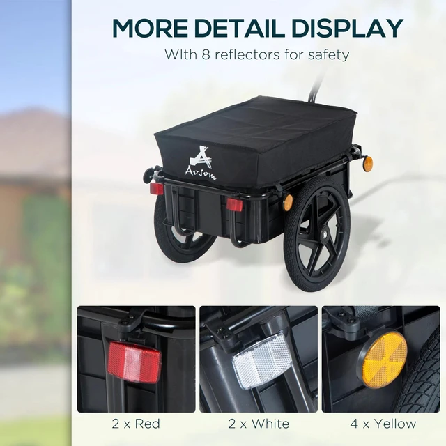 Alt view image 3 of 7 - Multi-Functional Bike Trailer Steel Large Bike Luggage Cart Carrier Black