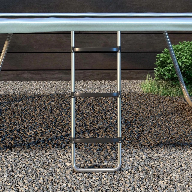 Alt view image 6 of 7 - 2 Steps/3 Steps Galvanised Steel Trampoline Ladder Climbing