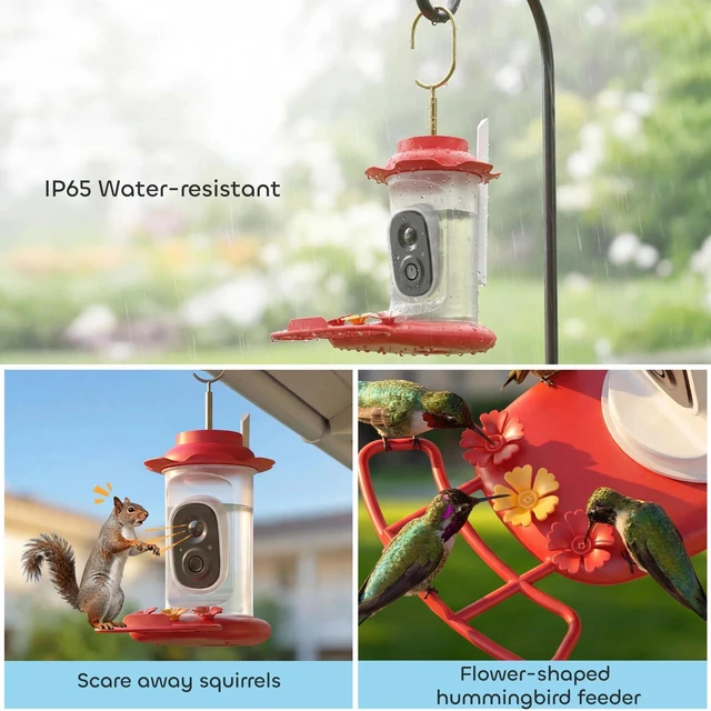 Alt view image 5 of 7 - PawHut Smart Bird Feeder with 2K HD Camera, Bird Feeder Camera AI Identify
