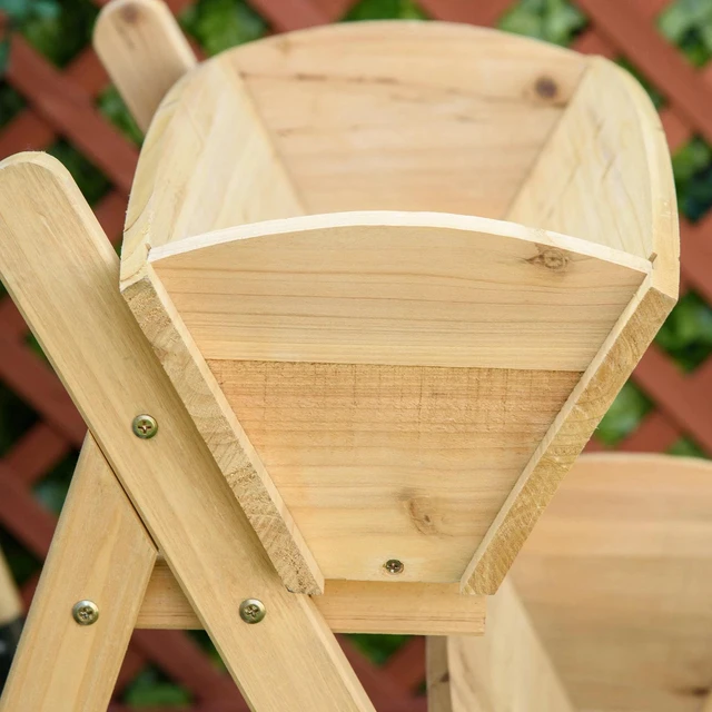 Alt view image 7 of 7 - 3 Tier Raised Garden Bed, Wooden Planter Box Kit for Flowers, Vegetables, Herbs