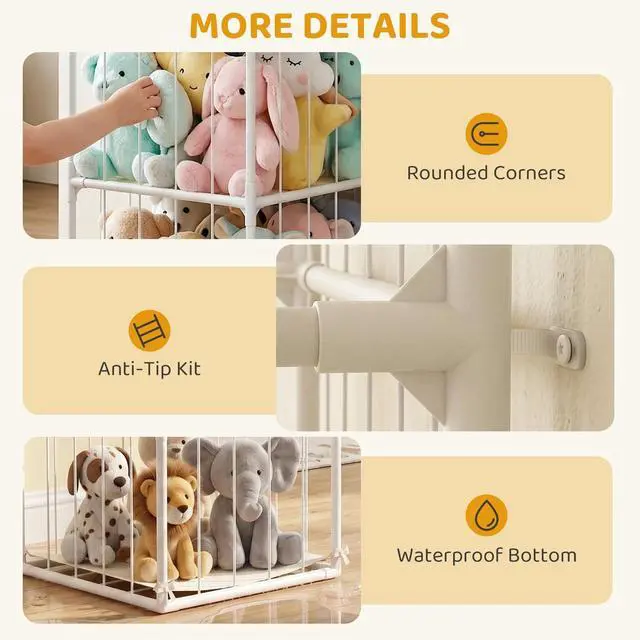 Alt view image 3 of 7 - Stuffed Animal Storage Organizer for Nursery, Bedroom, 47 x 47 x 132cm