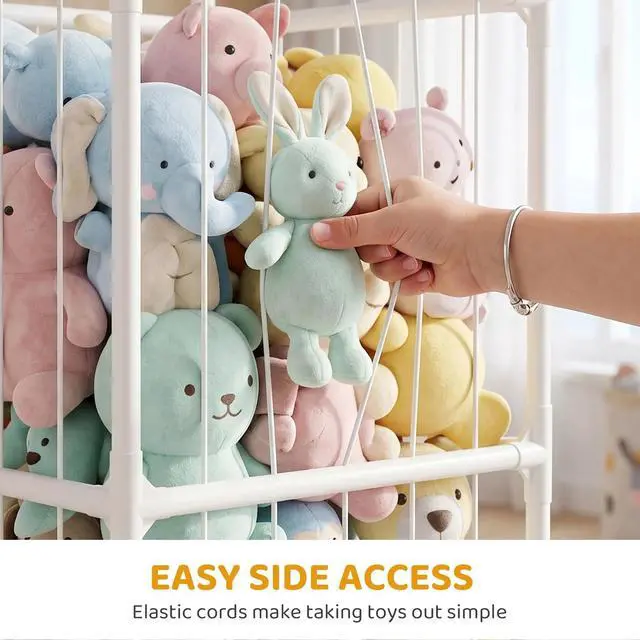 Alt view image 4 of 7 - Stuffed Animal Storage Organizer for Nursery, Bedroom, 47 x 47 x 132cm