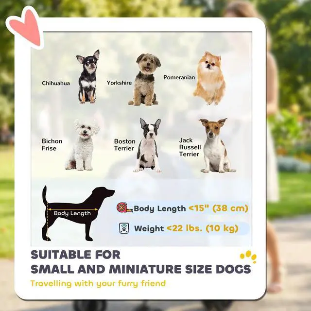 Alt view image 4 of 7 - PawHut Foldable Pet Stroller for Small Dogs and Cats with Mesh Windows