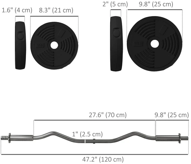 Alt view image 7 of 7 - 50LBS Adjustable Barbell Weight Set with Curl Bar