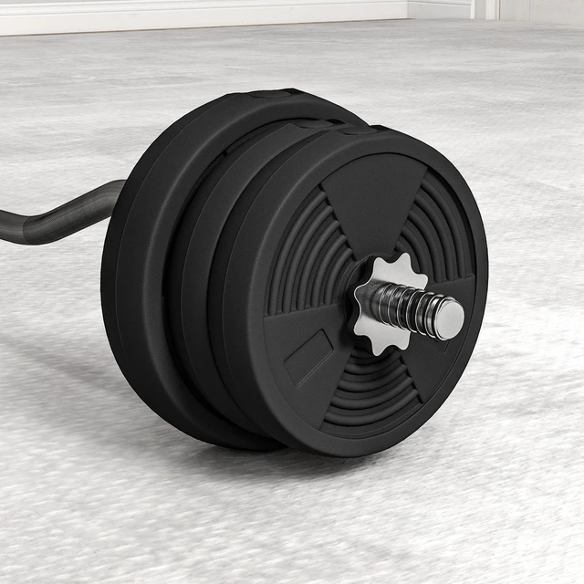 Alt view image 6 of 7 - 50LBS Adjustable Barbell Weight Set with Curl Bar