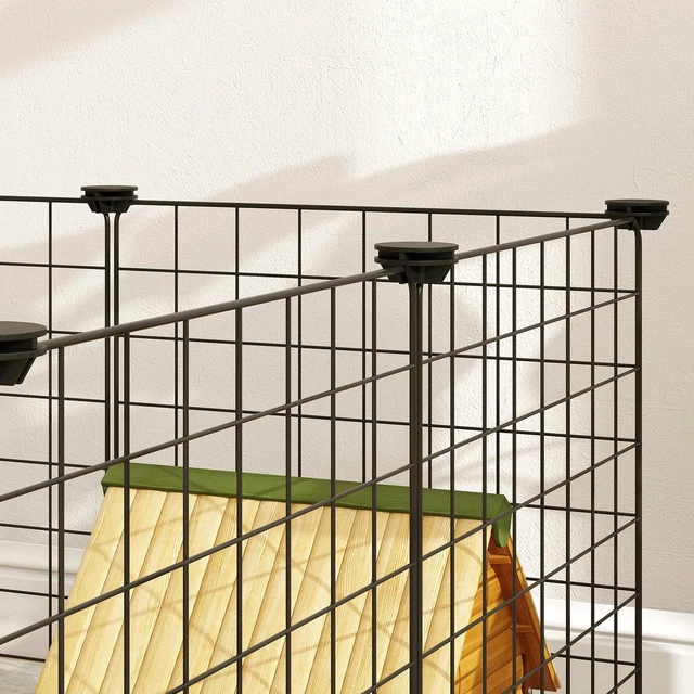 Alt view image 7 of 7 - DIY Pet Playpen Metal Wire Fence 12-Panel Guinea Pig Small Animals Cage Black