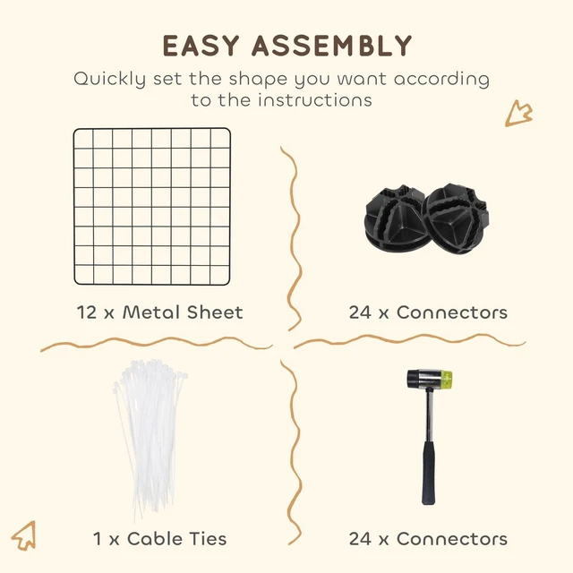 Alt view image 4 of 7 - DIY Pet Playpen Metal Wire Fence 12-Panel Guinea Pig Small Animals Cage Black