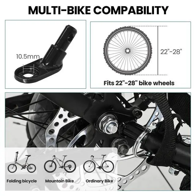 Alt view image 5 of 7 - Soozier Bike Cargo Trailer, Bicycle Trailer with Quick Release 16" Wheels