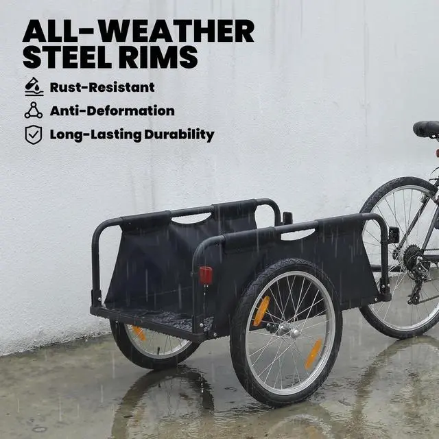 Alt view image 6 of 7 - Soozier Bike Cargo Trailer, Bicycle Trailer with Quick Release 16" Wheels