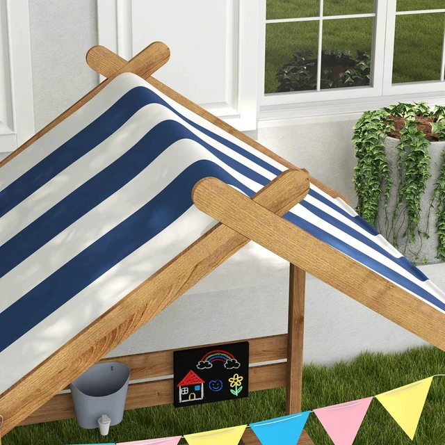 Alt view image 7 of 7 - Outdoor Sandbox with Cove for 3-7 Years Old, Backyard, Brown