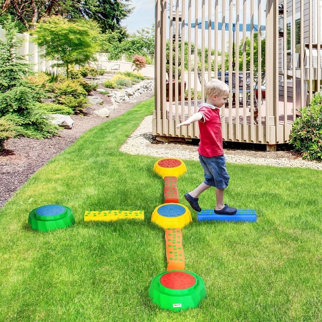 Alt view image 7 of 7 - 8pcs Kids Balance Beam Balance Bridge W/ Non-slip Surface & Bottom for toddler