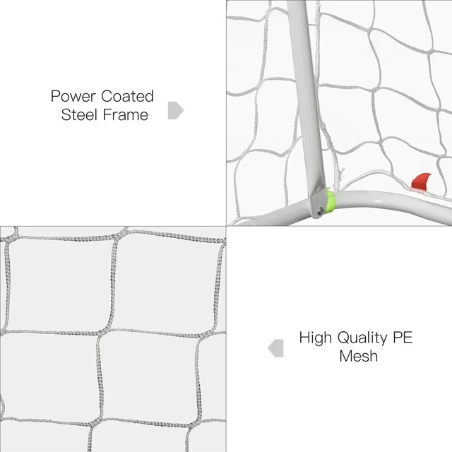 Alt view image 3 of 7 - 6ft x 4ft Soccer Goal Net for Youth, Easy Assembly, Yellow